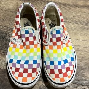 Checkered rainbow vans. Size 3.0 youth